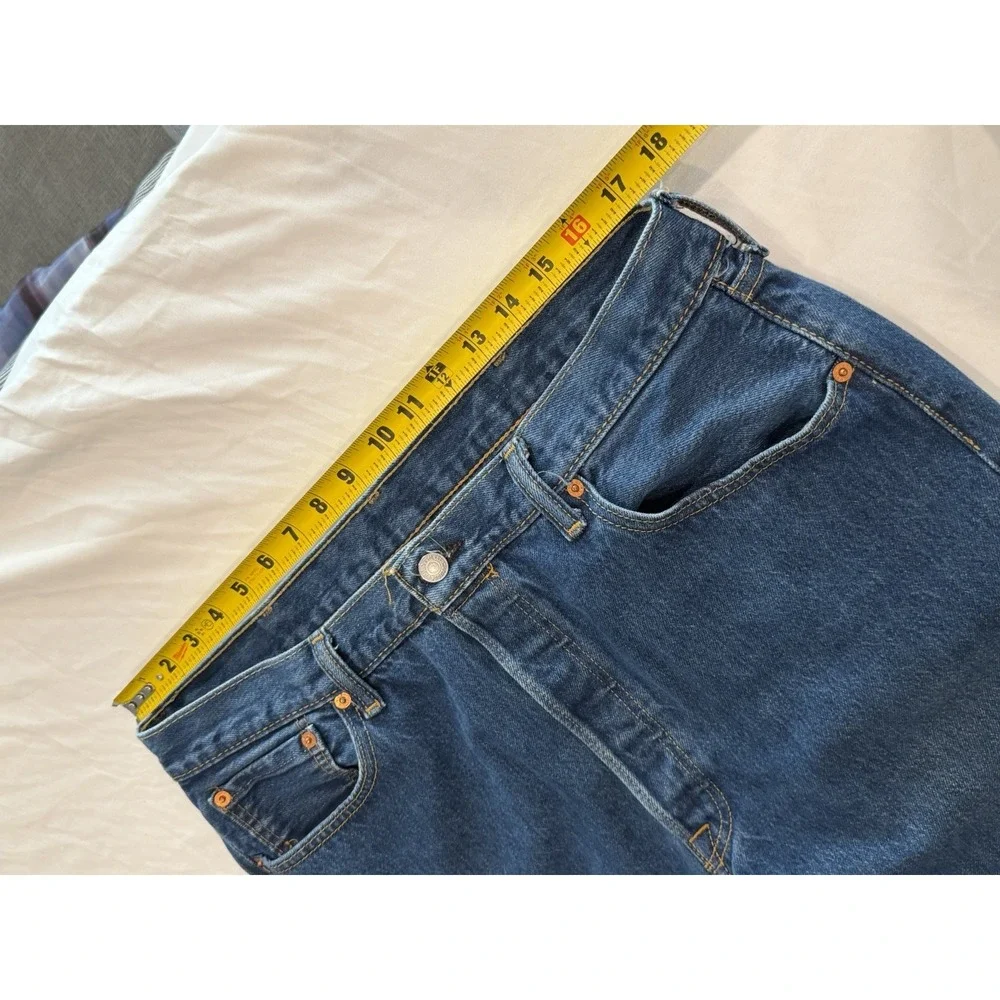 Vintage 90's Made USA Classic Levis 501 Button Fly Blue Jeans 34 X 29 Pants Y2K